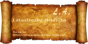 Latosinszky Abiáta névjegykártya